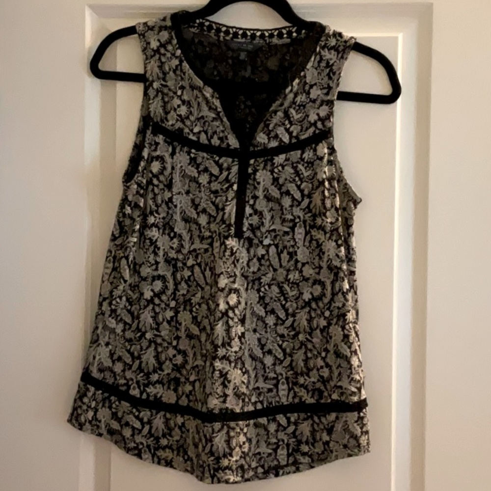 Lucky Brand Crochet Trim Sleeveless Top